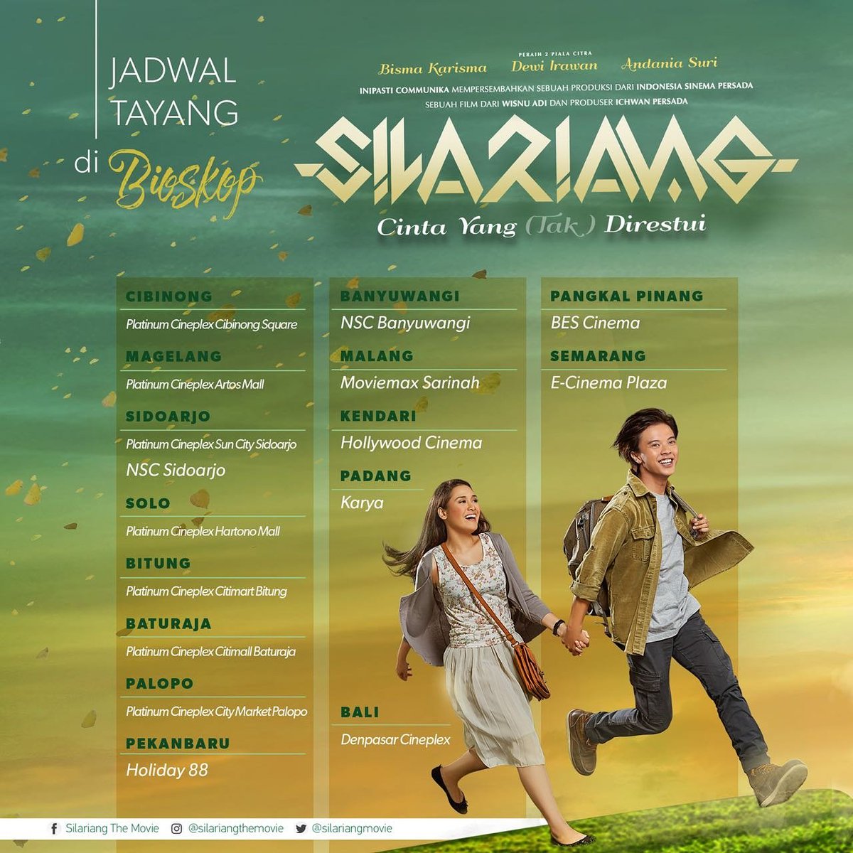Silariang: Cinta Yang (Tak) Direstui tayang HARI INI! Inilah daftar bioskop yang bisa kamu kunjungi! #SilariangTheMovie
