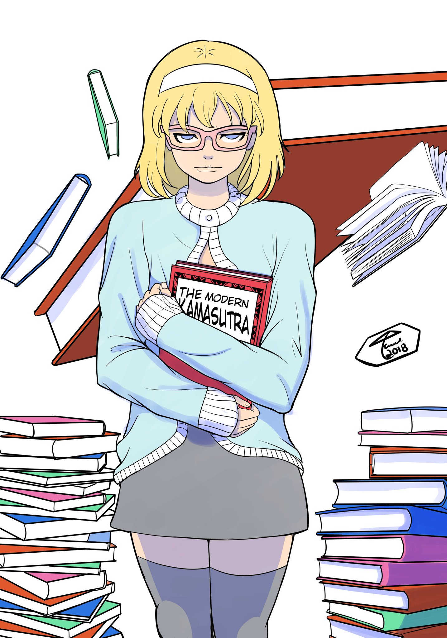 Rakun01 - COMMISSIONS OPEN- on X: Wanna study? #drawing #blondelover  #library #books #digital #digitalart #kamasutra #shorthair #anime #manga  t.coL3USx2IhRS  X
