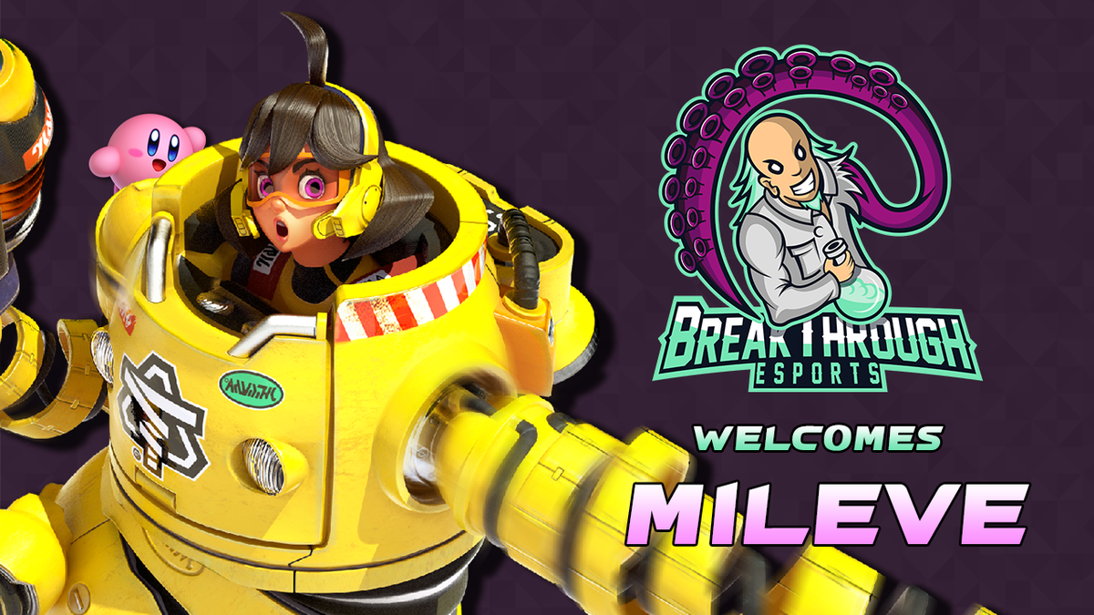 BTe_ARMS's tweet photo. Oh? This is quite the surprise! @MileveIt will be joining @Vigilantefridge at #EvoJapan next weekend as our newest member! We're very glad to have her and hope you're really to see about 100% more Kirby around here... https://t.co/WtkGZAFKcH