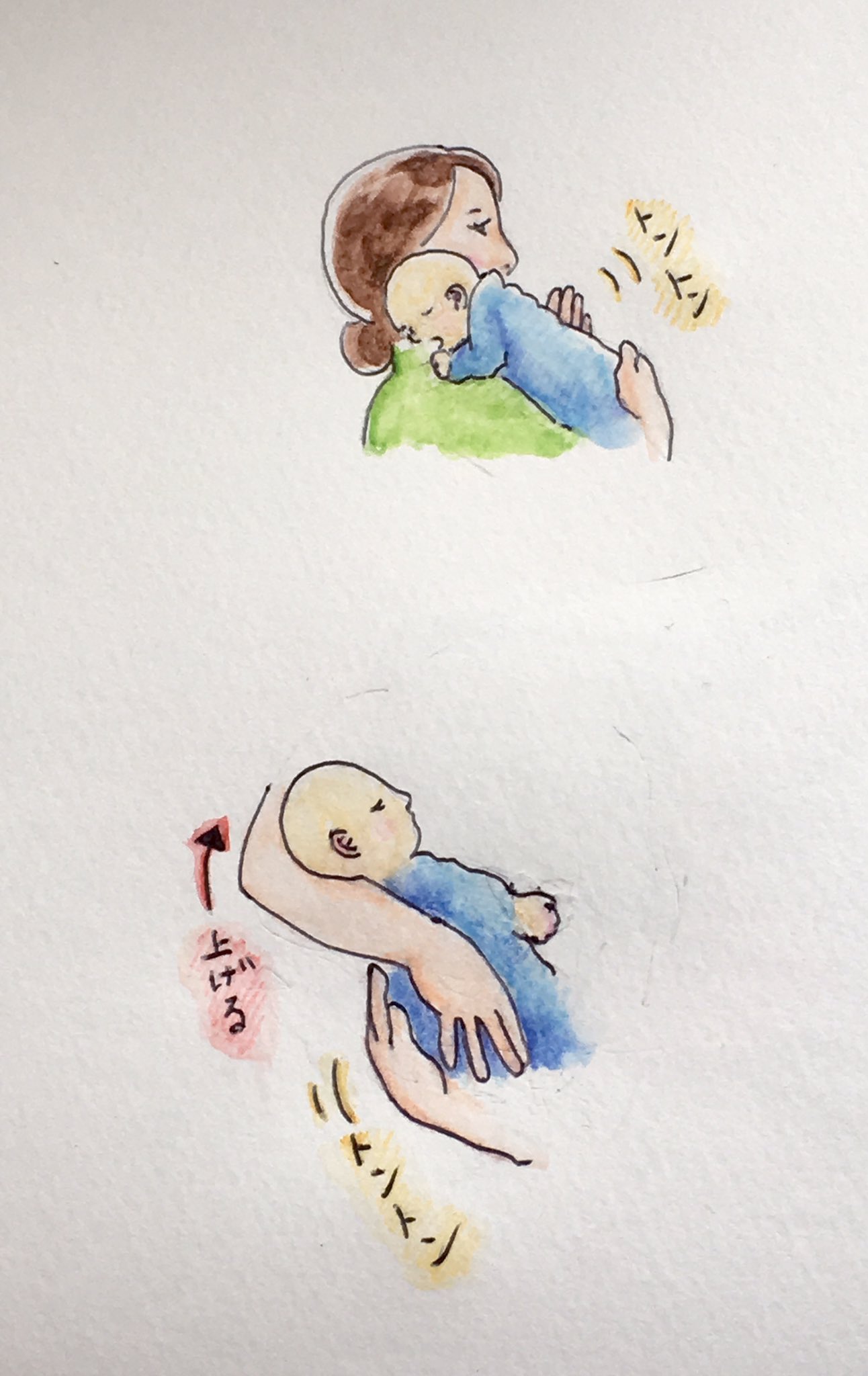 ミズタニ Auf Twitter Morinoshiroro 新生児って首すわってないけど座ることできるのかな 縦抱っこ も首すわってないから難しいから 最初は横抱っこを徐々に縦てゲップさせてた 下図 病院では肩に赤ちゃんの首をのっけて背中をポンポンする昔ながらのやり方も