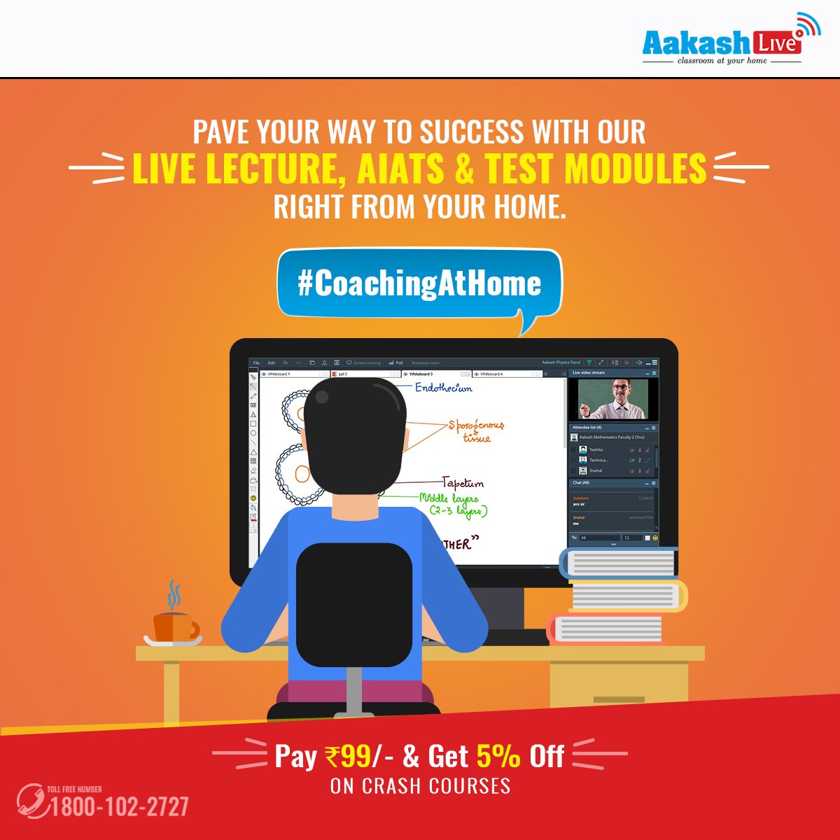 AESL_Official's tweet photo. Discover your weakness now rather than regretting it later. #CoachingAtHome 
Explore Aakash Live Today: https://t.co/7JZqnL4i62 https://t.co/J0up4Wf8yZ