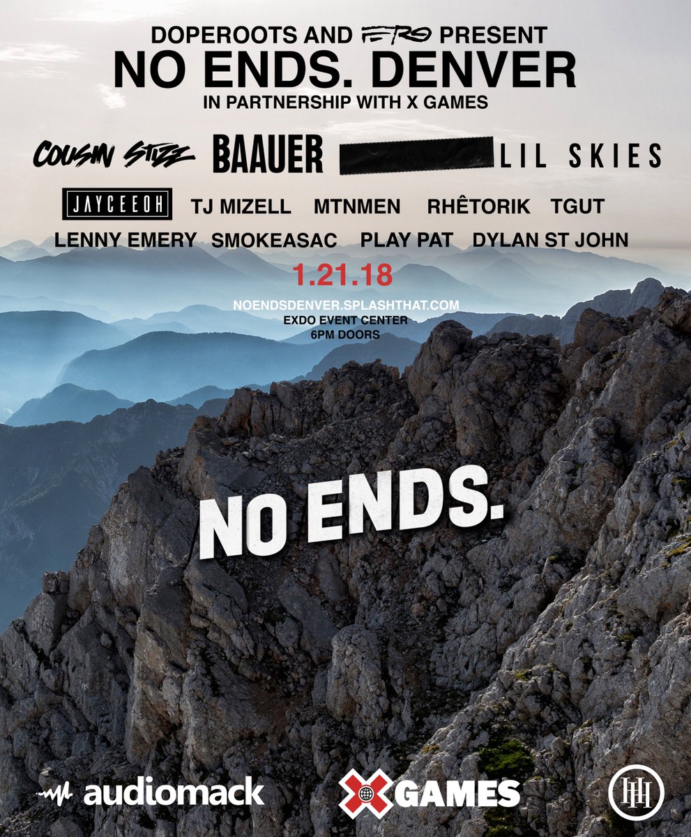 PartyGuruUS's tweet photo. 🚨CONTEST ALERT 🚨 @PartyGuruDenver is hookin you up with a pair of FREE VIP TIX to #NoEnds Fest THIS Sunday! No Ends is a wild event series hosted by @TJMIZELL @ASAPferg &amp; @XGames w/ sets by @baauer , @CousinStizz + more!! Click here to enter: https://t.co/f079VXufZR https://t.co/6ahFa6ld3V