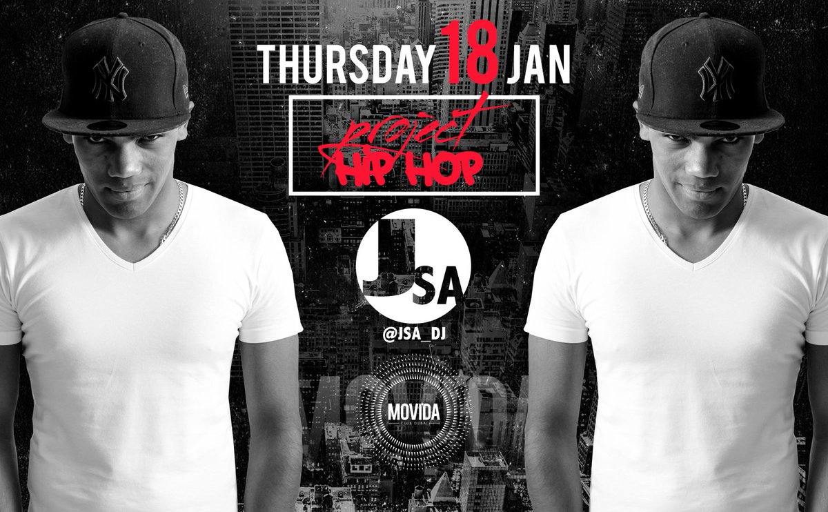 #ProjectHipHop - Thursday 18th Jan. 
Only the best in HipHop &amp; RnB w/ DJ JSA! 
Complimentary bar for ladies! 
More info &amp; bookings: +971 55 174 4449