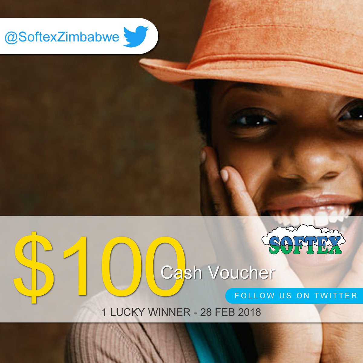 SoftexZimbabwe's tweet image. The Softex Twitter contest is back!!!!!! Follow us on Twitter &amp;amp; re-tweet this post for a chance to win $100 cash. Contest ends Feb 28, 2018.
