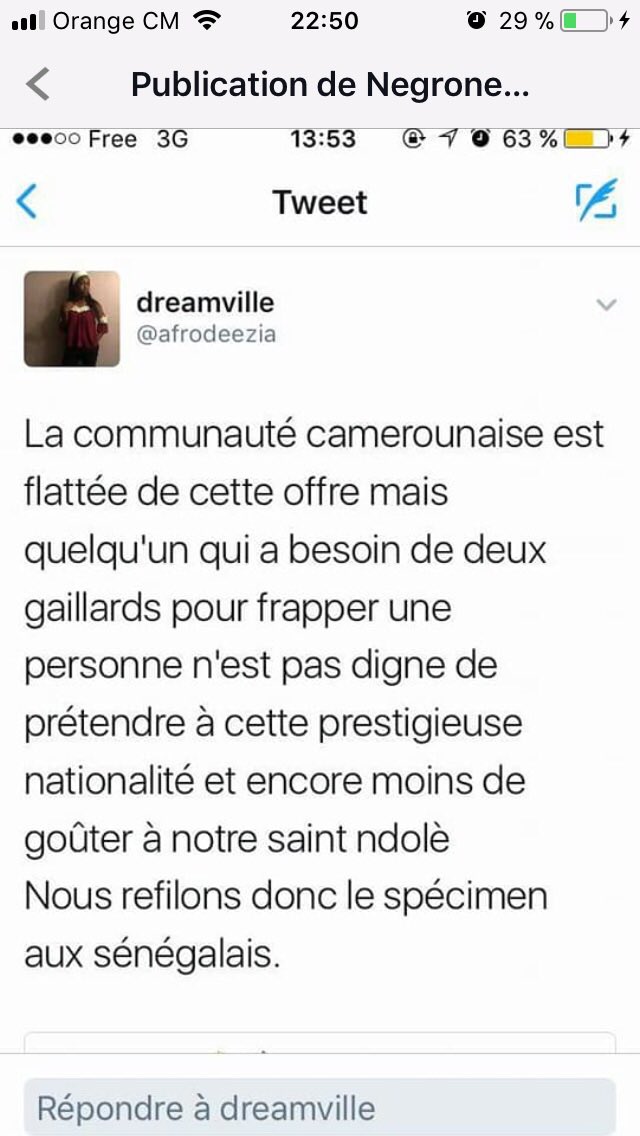 fidjil06's tweet photo. 😂😂😂😂 comment on se fou 😜 de @NoahLunsi sur Twitter !!! Entre congolais ivoiriens camerounais et sénégalais #NoahLunsi #Noahlunsivsobservateuebene https://t.co/o7KVk9mF84