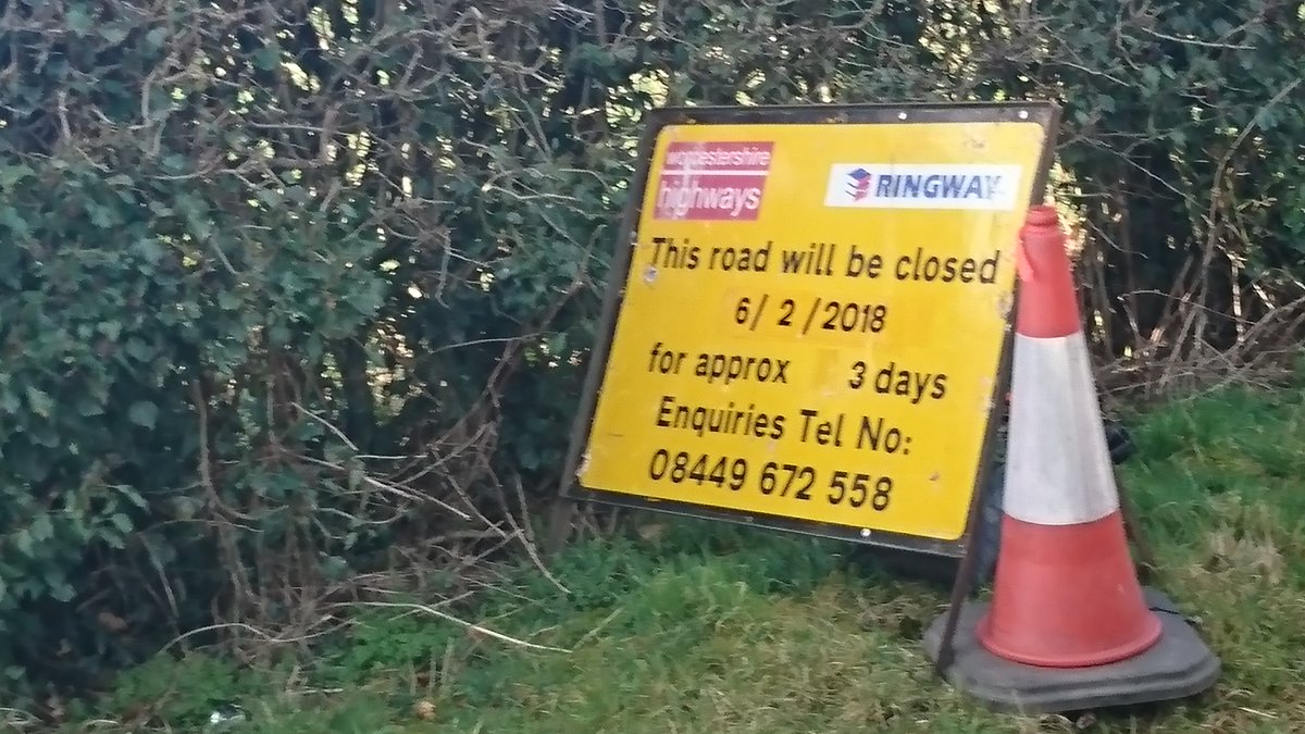 HadleyBowlingGr's tweet photo. The road between Hadley and the A4133 will be closed for 3 days from the 6th February. so when travelling to visit the HBG please be careful and find an alternative route. https://t.co/9O2FmjnPkb
