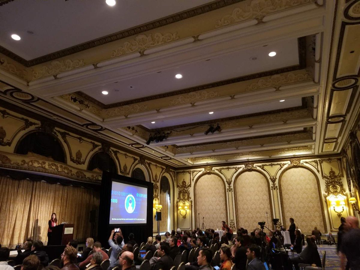 DeepBrainChain's tweet photo. Live from the decentralized AI summit. Joya representing DBC https://t.co/akJE3tV6qK