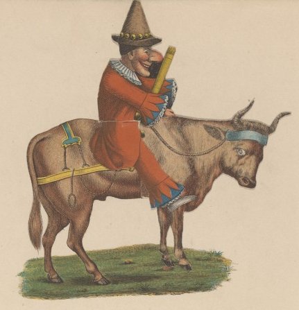 A Dutch Polichinel on a buffalo in 1856 (2018-02-01 18:10).