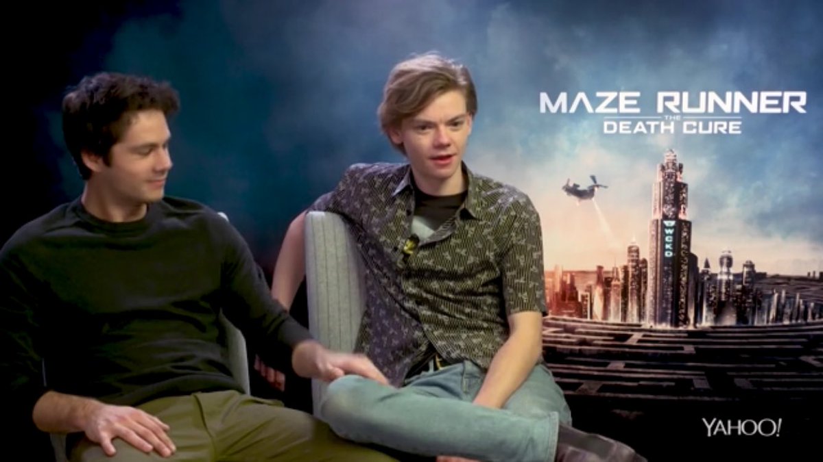 baekrigon's tweet photo. A SAGA OF DYLAN O'BRIEN TOUCHING THOMAS BRODIE SANGSTER'S LEG https://t.co/ck8NHoNwDq