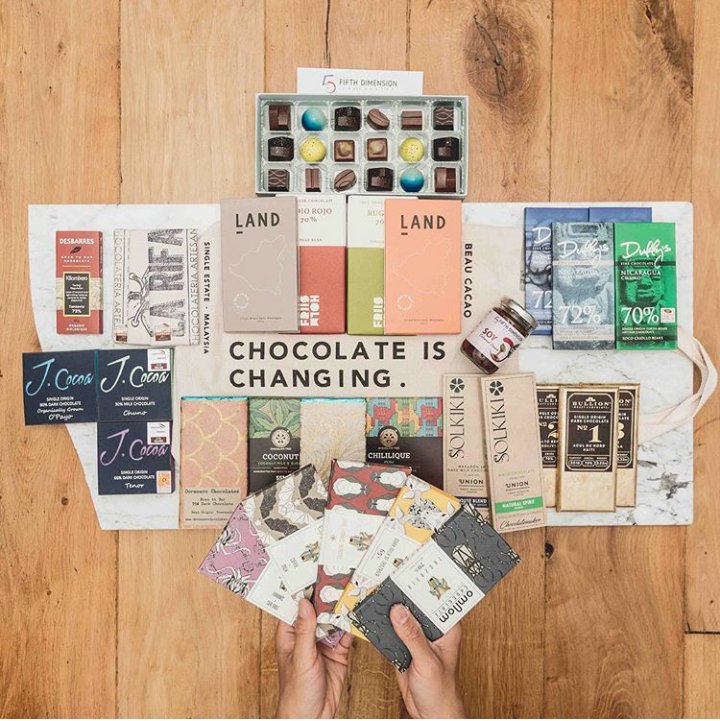 JCocoaChocolate's tweet photo. #tbt to being included in this flatlay of some of the best chocolatemakers in the business.
photo from @BEAUCACAO
#JCocoa #BeanToBar #ChocolateMaker #Awardwinning #Chocolate #Delicious #DarkChocolate #MilkChocolate #Nicaragua #SingleOrigin #CraftChocolate #Brighton #ZeroWaste https://t.co/b81u5ubitb