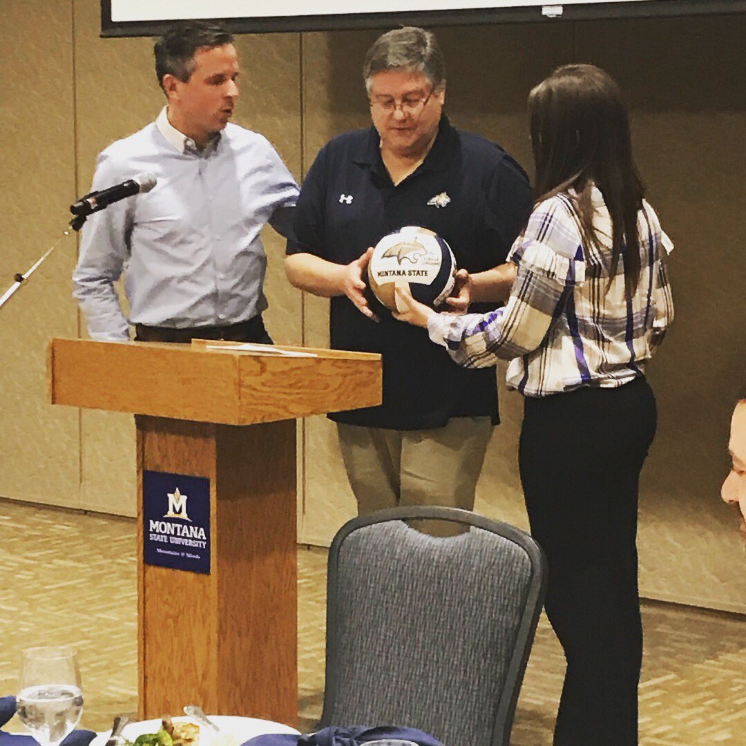 MSUBobcatsVB's tweet photo. ICYMI: We celebrated our 2017 season and three seniors on Saturday! We also recognized one of the best SIDโs in the business, Tom Schulz, for 30 years of excellence in Bobcat Athletics. Thank you seniors for the legacy you have left on our program! #GoCatsGo https://t.co/Ds3HJhPT8G