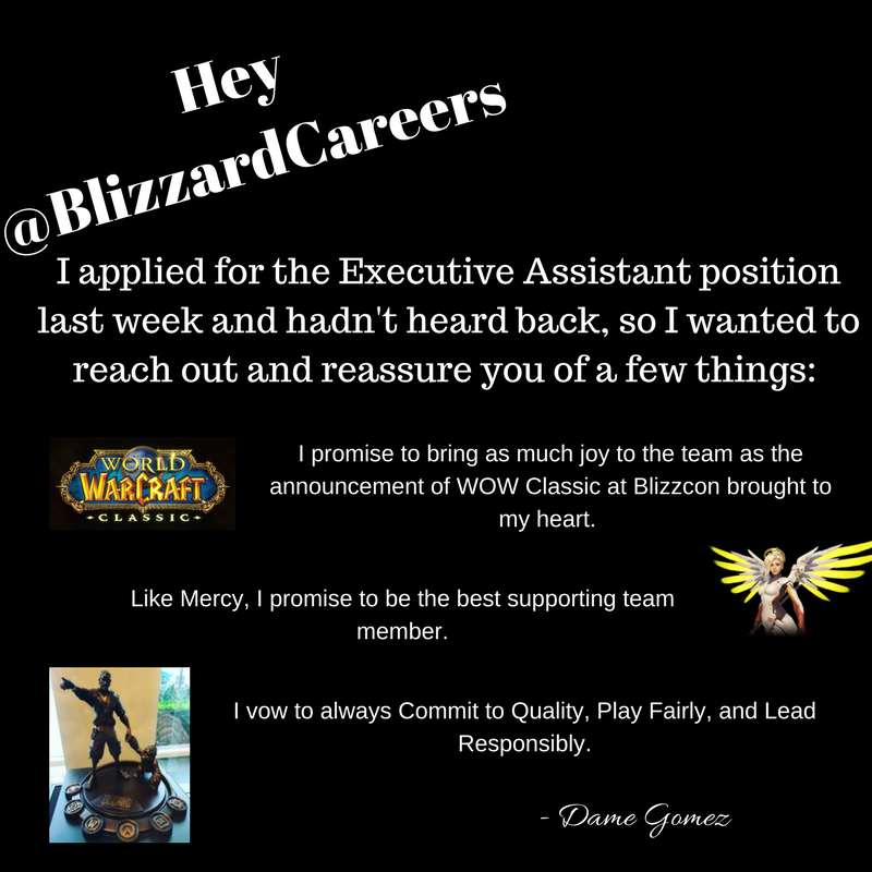 FunctionPsyCoTV's tweet photo. @BlizzardCareers *thinks to self* Please let this work, please let this work! #blizzlife #blizzard #blizzardcareers #blizzardentertainment #pickme #dameforblizzard2018 https://t.co/JqKETcTtFJ