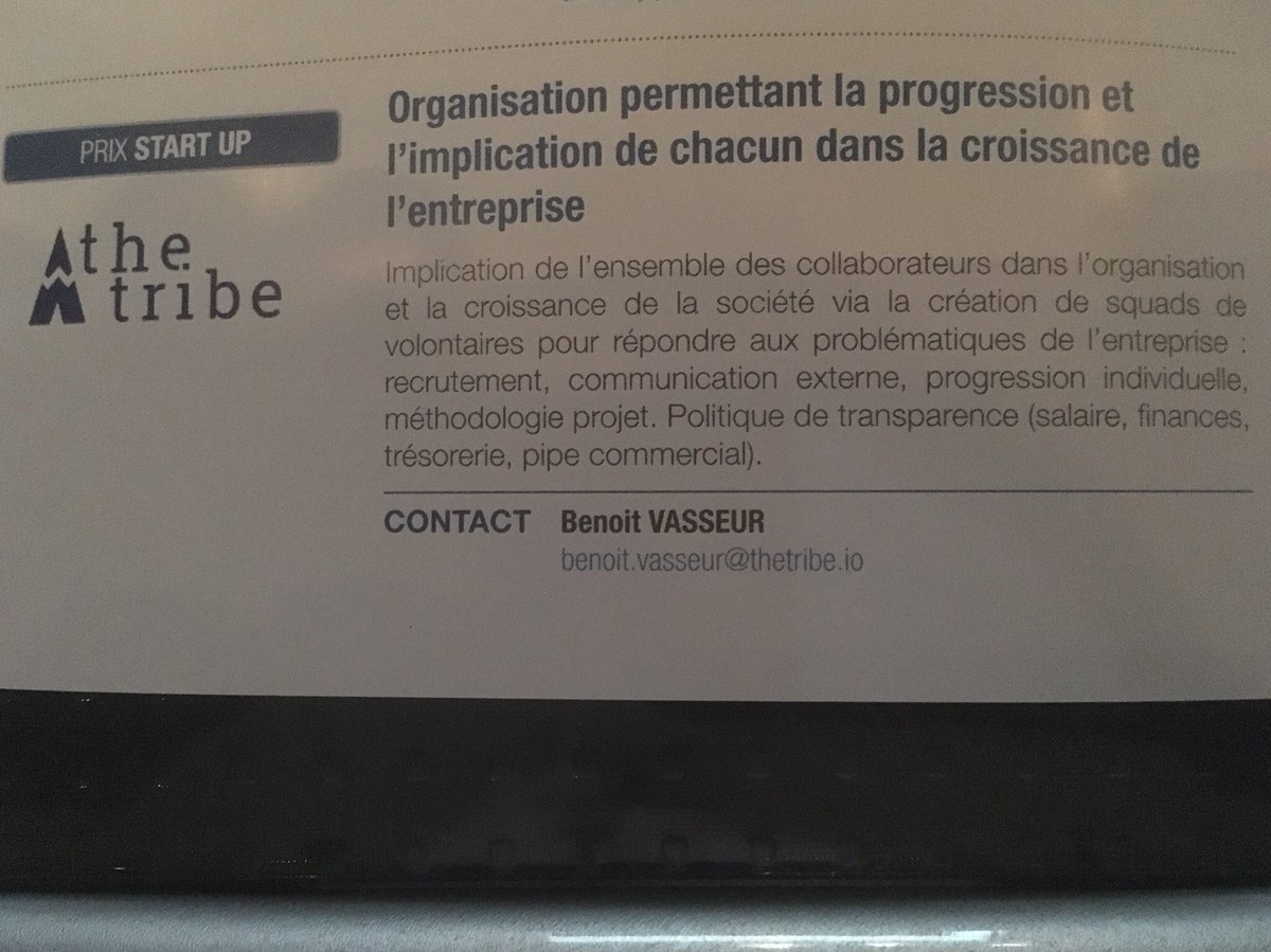aguedon's tweet image. Bravo @BenoitVasseur de @thetribeio pour avoir participé au 5e #prixRH dans la catégorie start-up. Belle #innovation #RH
