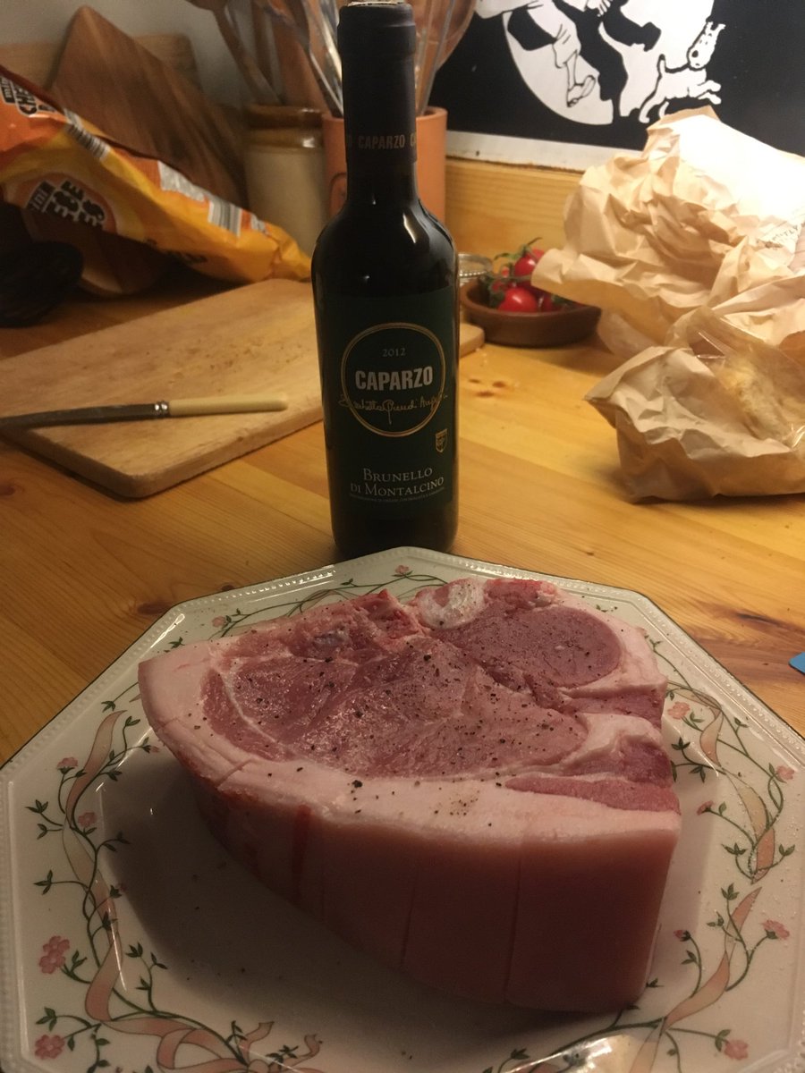 jonnyoyster's tweet photo. Is there a finer local purveyor of pork chop than @JimsButchers #whitstable? #Notlikely #whatabeauty cheeky half of Brunello to wash it down https://t.co/FKROc5CJjD