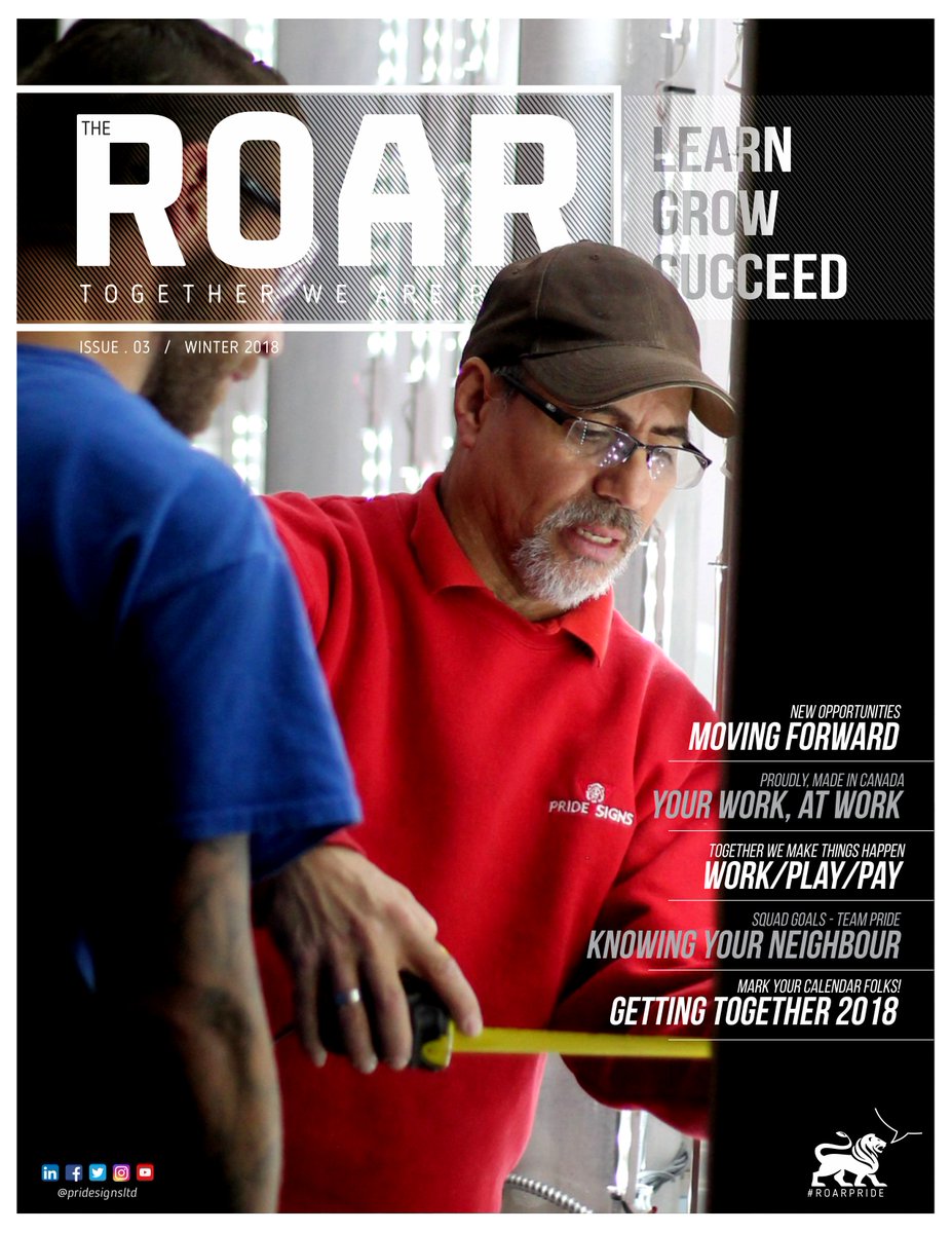 PrideSignsltd's tweet photo. Check it!!! Our latest employee newsletter has just been released, featuring a long time leader around here...Looking good Biz! #ROARPRIDE #PrideSigns
#leadership #signindustry #signage #SignsbyPrideSigns #signs #Manufacturing #cbridge #illumination #illuminatesigns https://t.co/YHn9NvZjOi