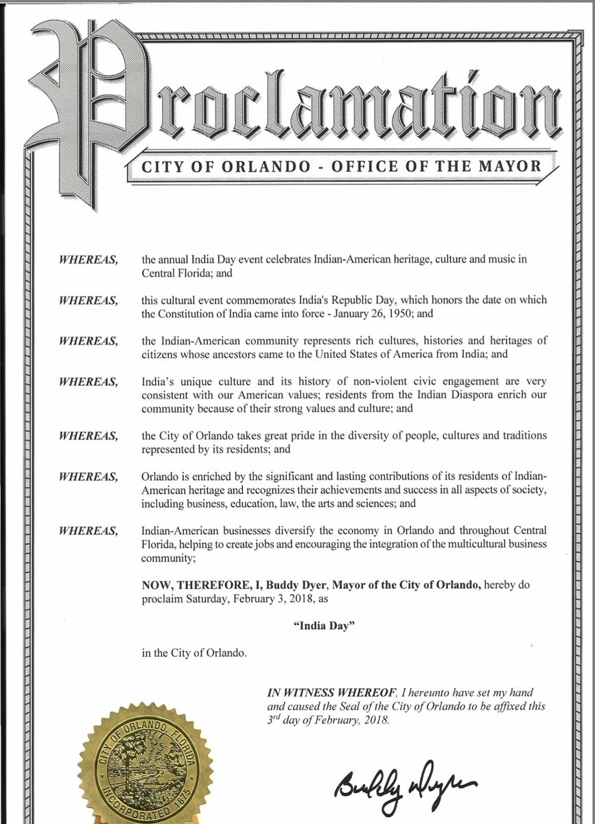 IaccOrlando's tweet photo. Saturday February 3 has been Declared โIndia Dayโ by Orlando Mayor Buddy Dyer!! The IACC & Orlando Magic are proud to bring you the 6th Annual India Day! @orlandomayor @OrlandoMagic @IaccOrlando #orlando #orlandomagic #iacc #iaccindiaday #jaihomagic https://t.co/6AZnf3N77T