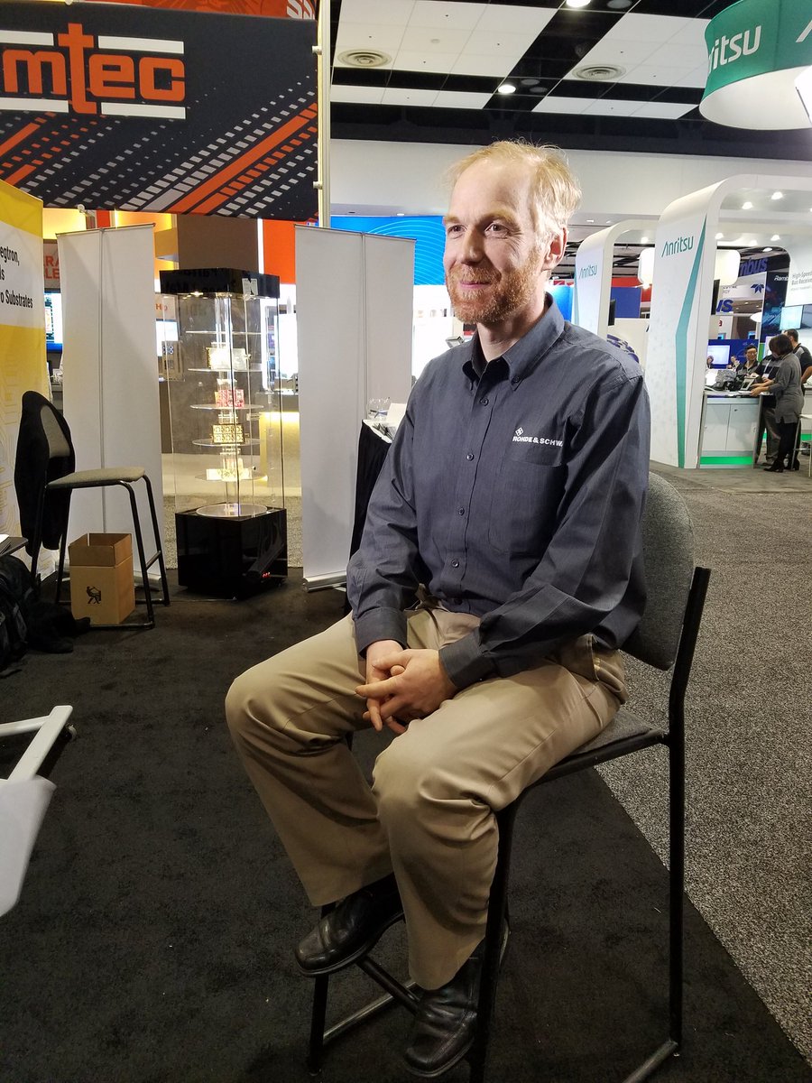 SierraCircuits's tweet photo. And the interviews continue... Today Chris Scholz from @RohdeSchwarzNA is with us!

@UBMDesignCon @ubm #DesignCon #designcon2018 #tradeshow #SantaClara #PCB #PCBdesign #crosstalk https://t.co/1SXRphG5Jw