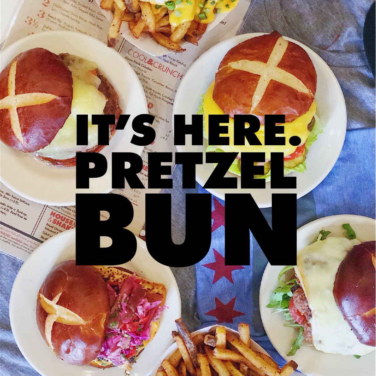 We’re excited to announce the launch of the pretzel bun at all DMK Burger Bar locations! Beginning today until Sunday, February 4th, try our new bun and enjoy a Pilsner on us! {while supplies last} #DMKBurgerBar #DMKRestaurants #PretzelBun
