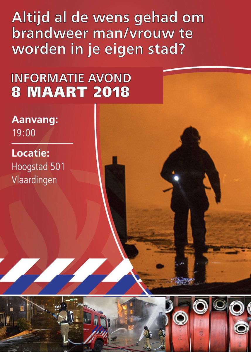 kaz_vlaardingen's tweet photo. Altijd al de wens gehad om brandweer man/vrouw te worden in je eigen stad? Kom 8 maart 2018 naar de informatie avond van Brandweer Vlaardingen. Aanvang 19:00, 

08-03-2018 19:00
Brandweer kazerne Vlaardingen
Hoogstad 501 Vlaardingen https://t.co/N2R2TOxWnR