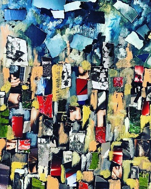 sarahaswed1's tweet photo. One of my favourites... #brokenskies #2017 #bricklane #exhibition #bricklanegallery #collage #expressionism #myabstract #myart #mywork #... https://t.co/3tCoNqKA76