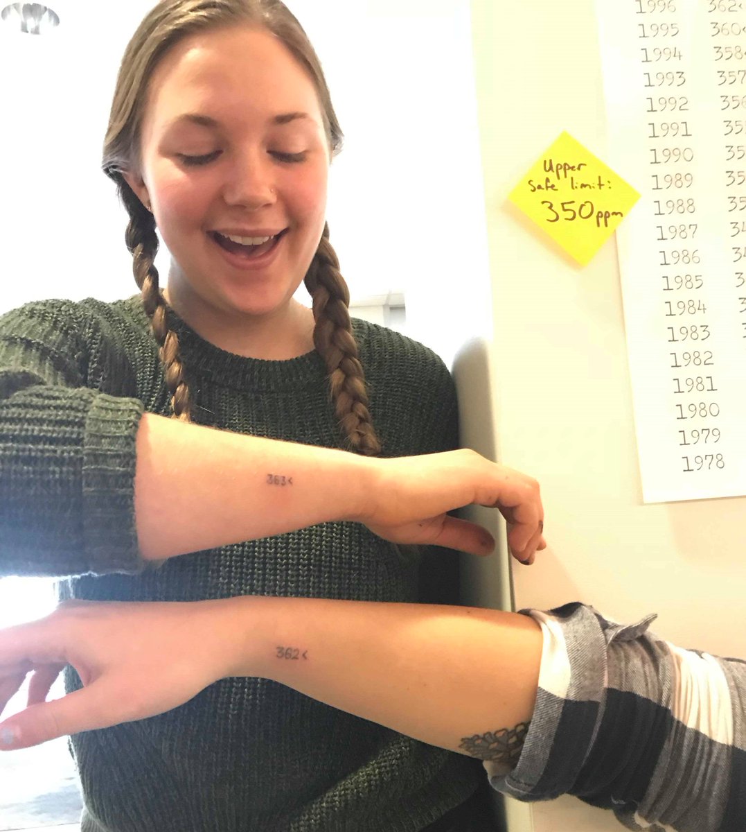 10 #DalhousieU students just got #Birthmark tattoos (the atmostpheric CO2 level in the year of their birth) 
+
Students helped us paint a banner for the Feb 13 Board of Governors meeting!

(Inspiration: <a href="/liberatetate/">Liberate Tate</a> &amp; <a href="/350/">350 dot org</a>, creativeactioninstitute.org/assets/CCC-PDF…)
#divestdal #divestnow <a href="/DalPres/">Kim Brooks</a>