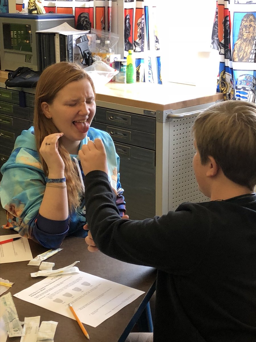 PipkinPLTW's tweet photo. More @pipkin8thgrade Ss testing if they can taste sweet, sour, salty, and bitter. Love their excitement! #piratepride @PipkinR12 @officialSPS @PLTWorg https://t.co/dZd2ddqckl