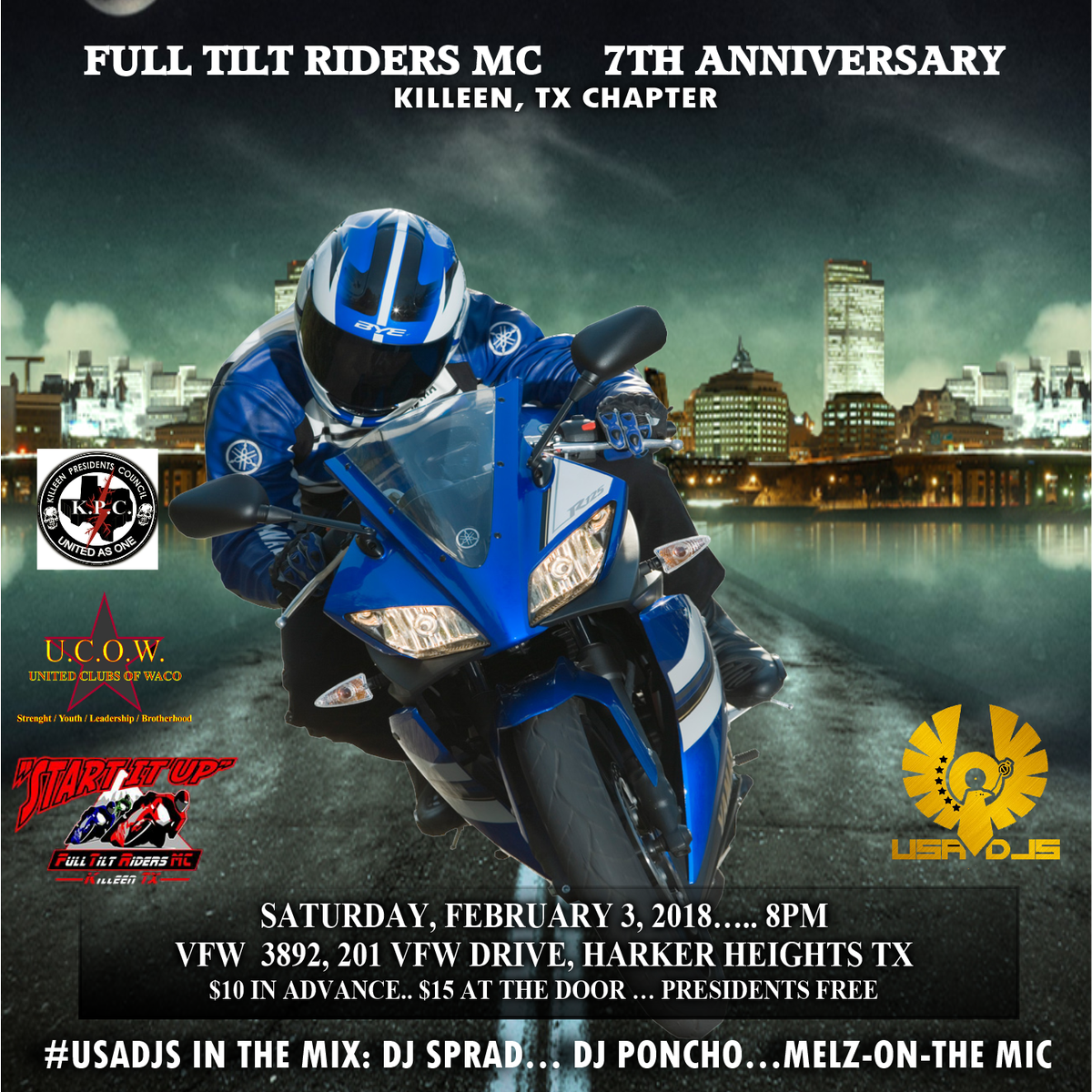 strickly_musik's tweet photo. Saturday Feb. 3 It goes down in the #254 FULL TILT MC.... 7TH ANNIVERSARY, Harker Heights VFW... @usallstardjs in the mix... https://t.co/EL1nVqQXa3