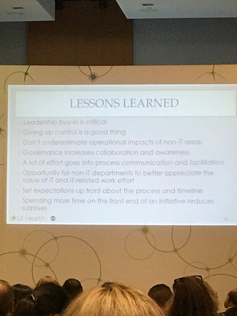 Key lessons learned from U of I when it comes to working IT projects in healthcare. #HITSummit