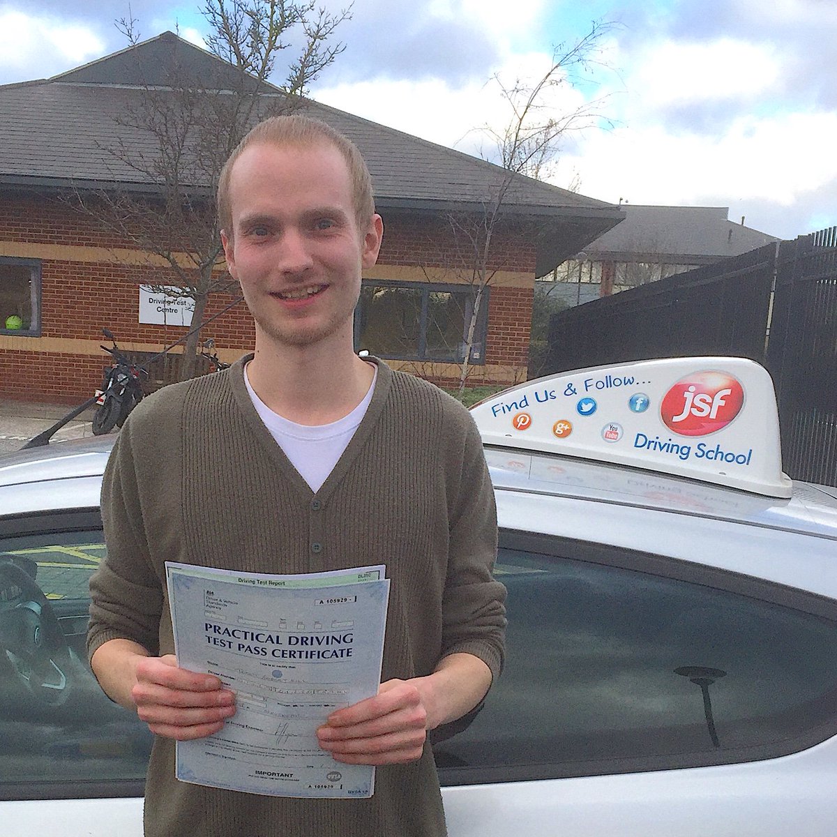 JSFDriving's tweet photo. #JSFDriving celebrating a well deserved practical driving test pass at #Gloucester Test Centre for Terry Gill from #Gloucester, on 1st February 2018. https://t.co/eTnQXkbHhy https://t.co/kN7bCHhOnd
