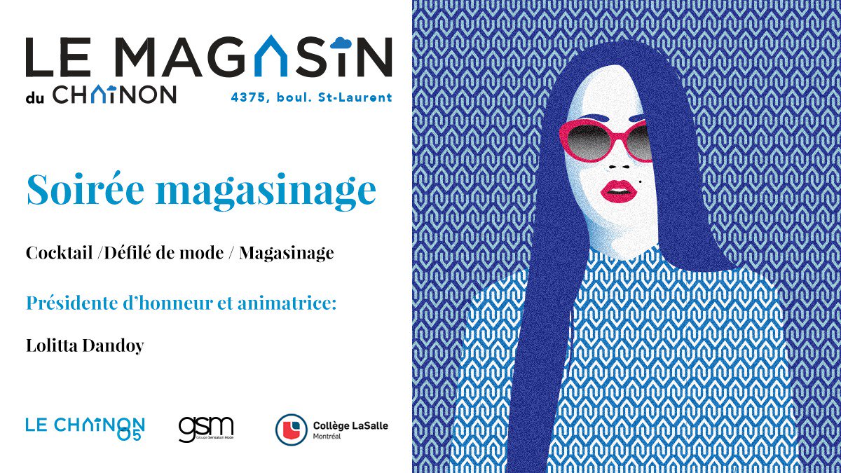 Premier défilé du MAGASIN @LeChainonMTL avec <a href="/LolittaDandoy/">Lolitta Dandoy</a> <a href="/mcnallyandrew/">Andrew McNally</a> <a href="/Claude_LOULOU/">Claude Laframboise</a>. Créations exclusives, à partir de vêtements et accessoires neufs et presque neufs sélectionnés au Magasin du Chaînon.
COÛT : 25 $
bit.ly/2nypI0w
<a href="/CollegeLaSalle/">Collège LaSalle</a>  @festmodedesign