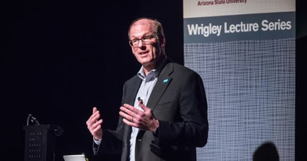 ASU's tweet photo. 'We have a full-out affordable-housing crisis,' @Habitat_org CEO Jonathan Reckford warns in @ASUgreen #WrigleyLecture https://t.co/YIA35sF8WA https://t.co/eaeBBGk5jE