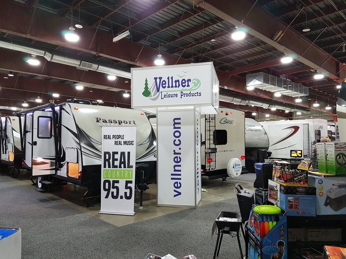 johnpaul0475's tweet photo. All set up at the Vellner RV show at the Westerner. Everybody should come down and check it out. Awesome sale and no two units alike. https://t.co/NKsFLbAhtN