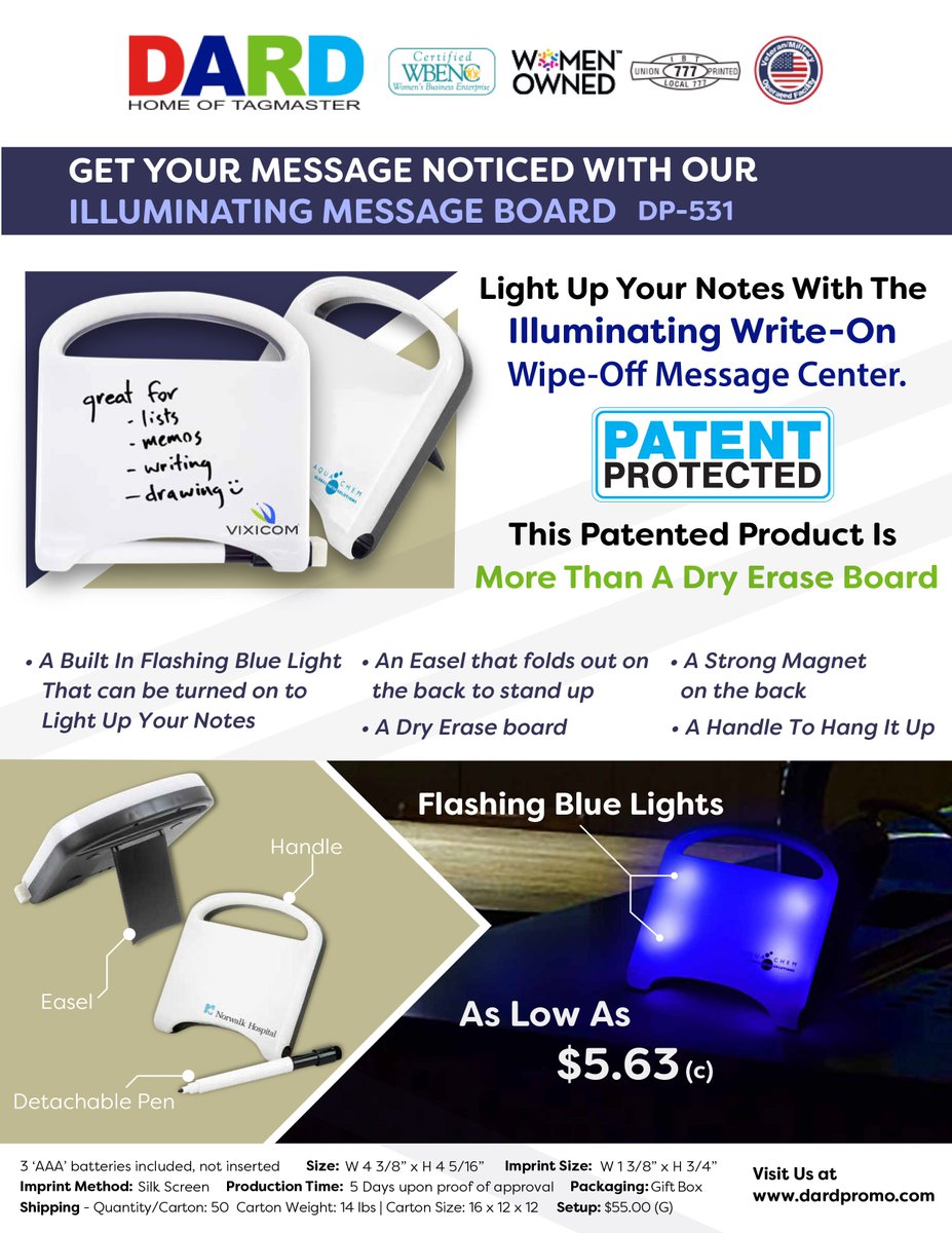 Get your message noticed with our Patented Illuminating Message Board.