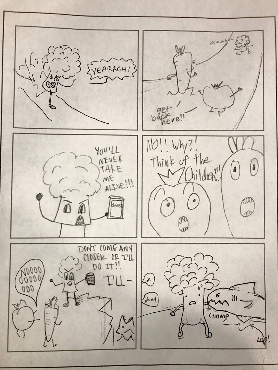 nyucomics's tweet photo. First #comicjam of the semester! #comic #comics #art #drawing #pencil #graphite #food #artistsontwitter https://t.co/Z6zoULtwFI