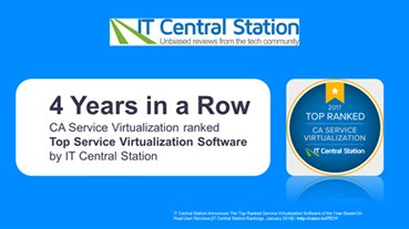 Alanjbaptista's tweet photo. .@ITCenStaReviews ranked @CAInc Service Virtualization as #1 Service Virtualization software 4 Years running. https://t.co/12lP1rA1oM https://t.co/t7f4ZupYdM