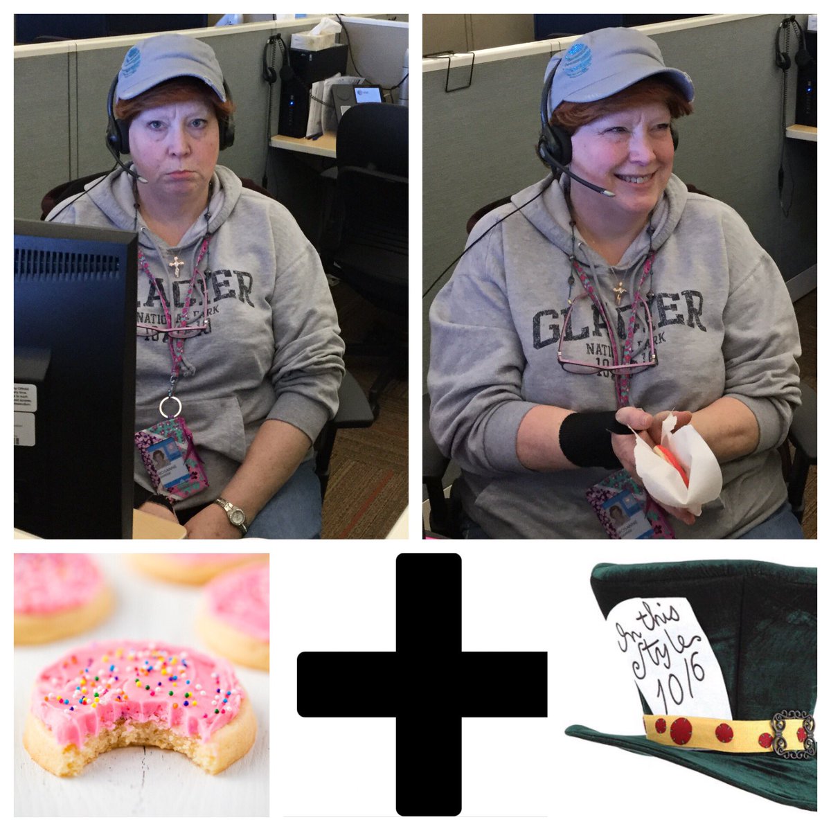 MissoulaPC's tweet photo. Hard to stay sad when you get a cookie that’s mad! Cookies, tea and fun were had by all at our ART launch party! #TechCareTweets #AdvancedResolutionTeam https://t.co/JroCqiLWl2