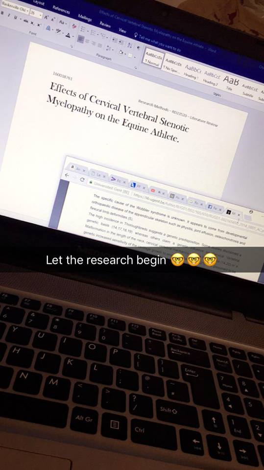 ChrissyAsplin's tweet photo. Super Chuffed! 80% for my Lit Review - It was super interesting researching it all - Effects of CVSM on the Equine Athlete. #aberystwythuniversity #equinestudent #research #wobblerhorse #CVSM https://t.co/arS2AfPnoN