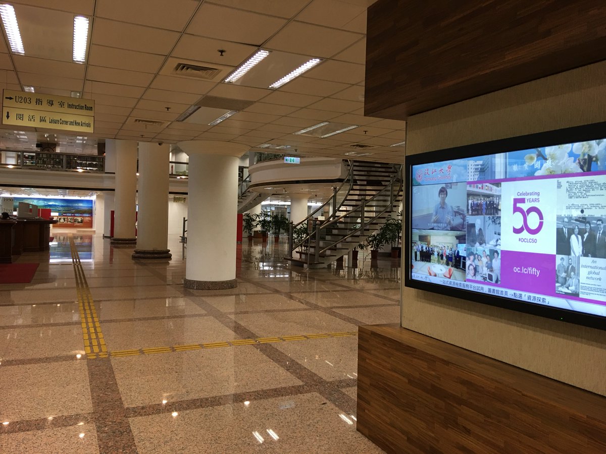 OCLC's tweet photo. Tamkang University Library, the first member in the OCLC Asia Pacific region, shares #OCLC50 anniversary pictures and history with faculty and students. https://t.co/6FNd2KGpVG