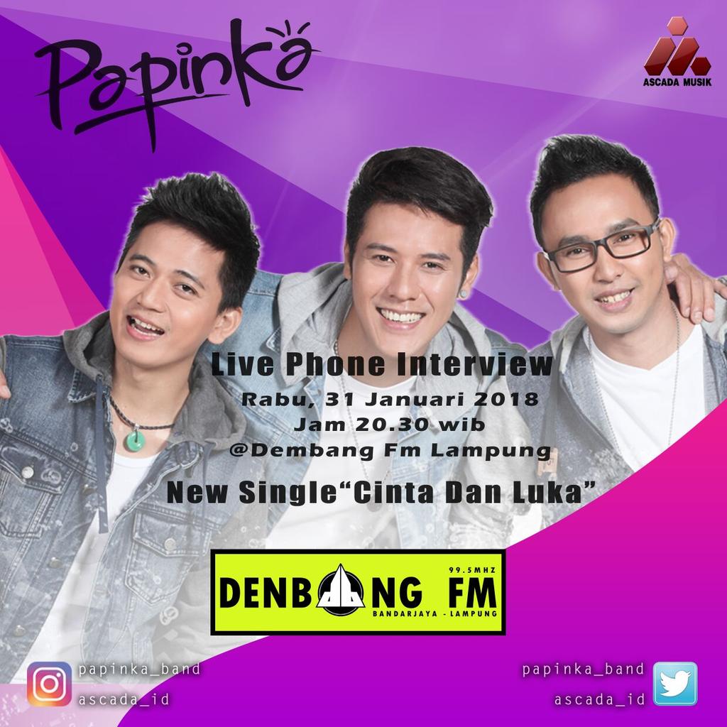 Denbang995FM's tweet photo. #season2phonnerascada
Siap Mengudara lagi malam ini
dari 20.30 WIB nanti s/d Selesai
Rabu 31.1.2018
☎️#LiveInterviewPhonner
📞🎙🎧 @Papinka_Band
#kupassingle #CintaDanLuka
Label: @ASCADA_ID
Cc: @uthedeni
Kawal Host: @SietoxDJ_RDB
MD: @KiaHarvesya
https://t.co/rZH9SLQLsu https://t.co/HKuLUyC0vl
