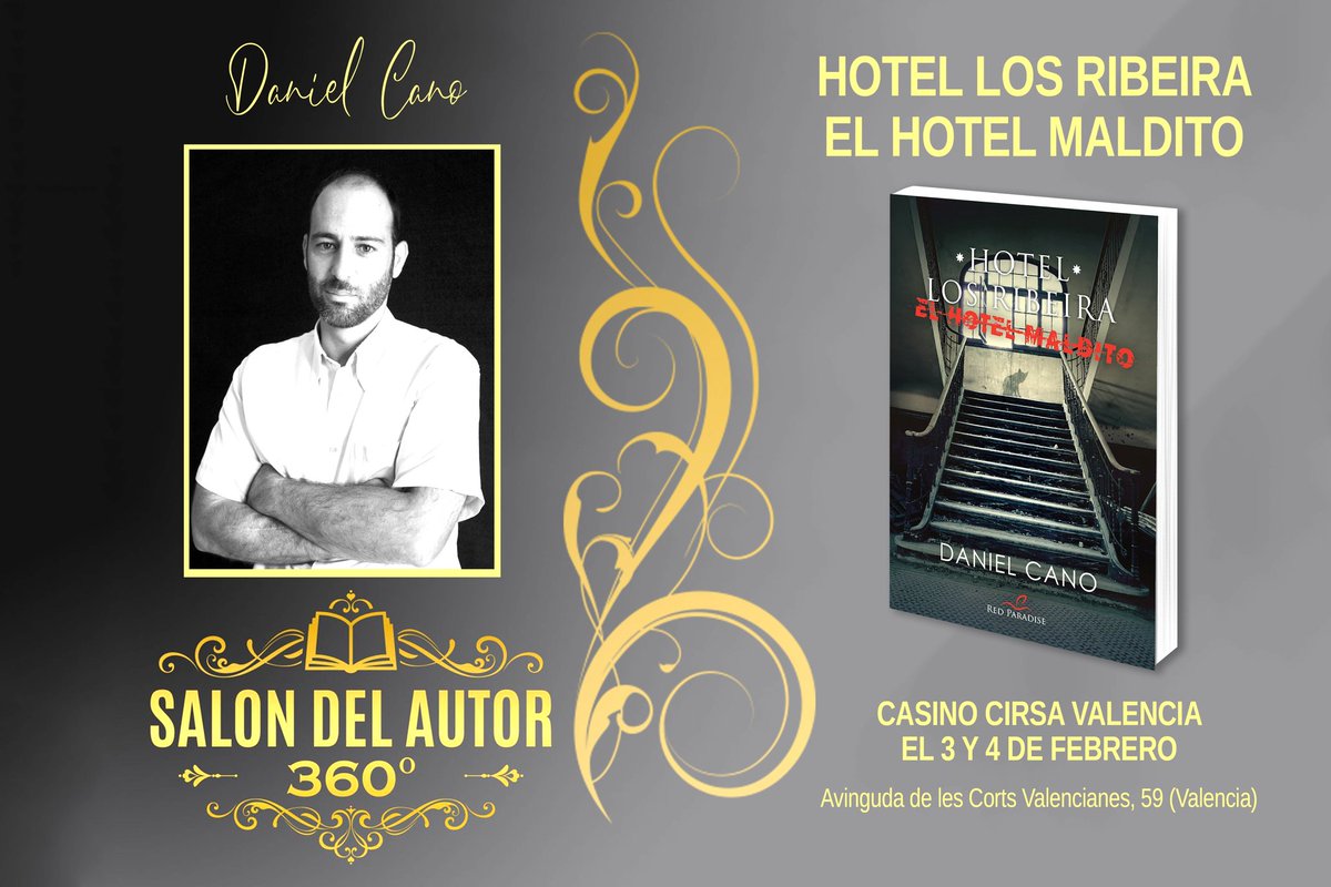 E_RedParadise's tweet photo. Daniel Cano con su libro «Hotel Los Ribeira. El hotel maldito» en el Salón del Autor 360° #SalónDelAutor #DanielCano #EditorialRedParadise #HotelLosRibeira https://t.co/kXylUUdPqu