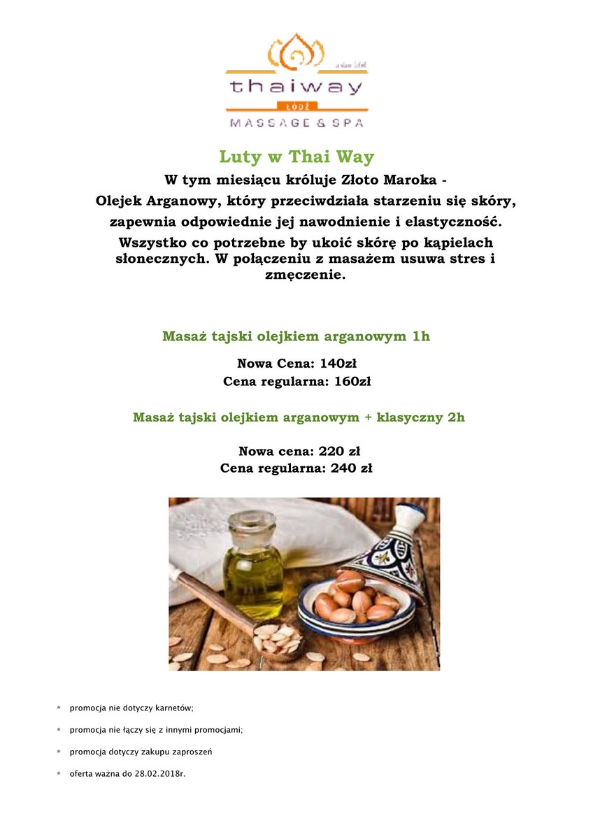 ThaiWay1's tweet photo. Drodzy Państwo, zapraszamy do skorzystania z naszej promocji na luty :) Jednocześnie informujemy, że już wkrótce pojawią się w naszym salonie specjalne zaproszenia walentynkowe, którymi będą mogli Państwo obdarować najbliższych:) https://t.co/CLqxUEdUp6