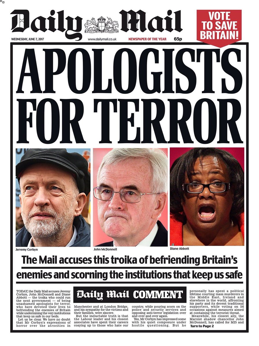 I wonder where Darren Osborne could’ve gotten the idea that Jeremy Corbyn is a terrorist sympathiser from 