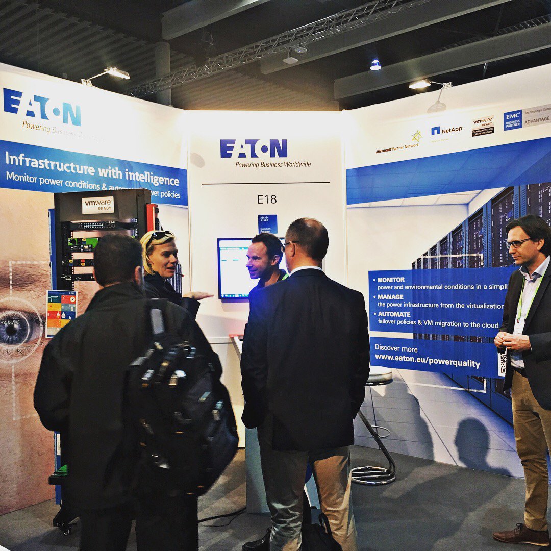 JordiCuesta_IT's tweet photo. Gran e intenso inicio de #ciscolive2018 con nuestro #Eaton Power Management Xpert Team #DreamTeam liderando las demos de #IPM #IPMInfra #ePDU en el stand #E18 Mañana más!! ¿te lo vas a perder? https://t.co/SQeglNNg9C