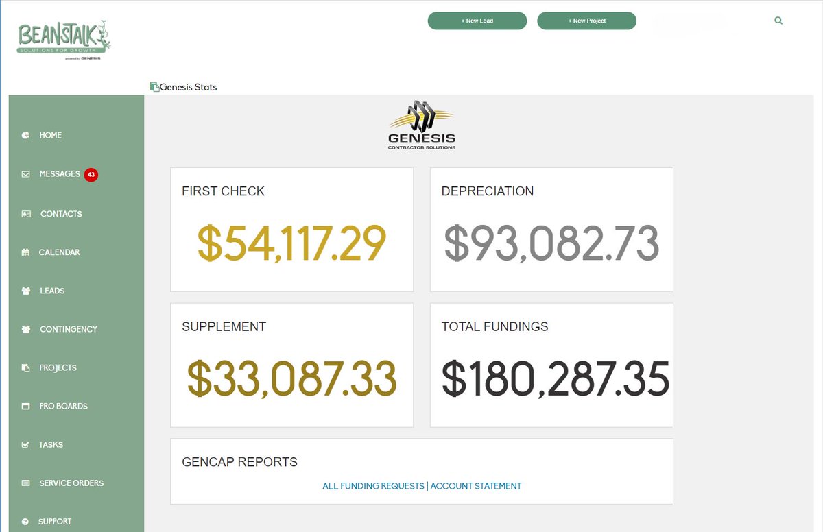 BeanstalkGrowth's tweet image. #RoofingCRM ~ #BeanstalkRoofingCrm &amp;gt; Funding Requests and Tracking &amp;lt;
One of a kind in our industry! Request capital with the push of a button. Get paid faster and keep projects moving swiftly.  

genesiscontractorsolutions.com/beanstalk-crm-…