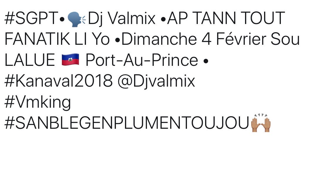 djvalmix's tweet photo. #SGPT #Kanaval2018 #Vmking #SANBLEGENPLUMENTOUJOU @Djvalmix https://t.co/i62ht3Nw0s