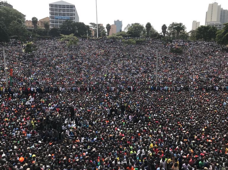 NASA_2017's tweet photo. The people came to Uhuru Park from far and wide for the #NASAOathDay https://t.co/Yf3hIJiEA8