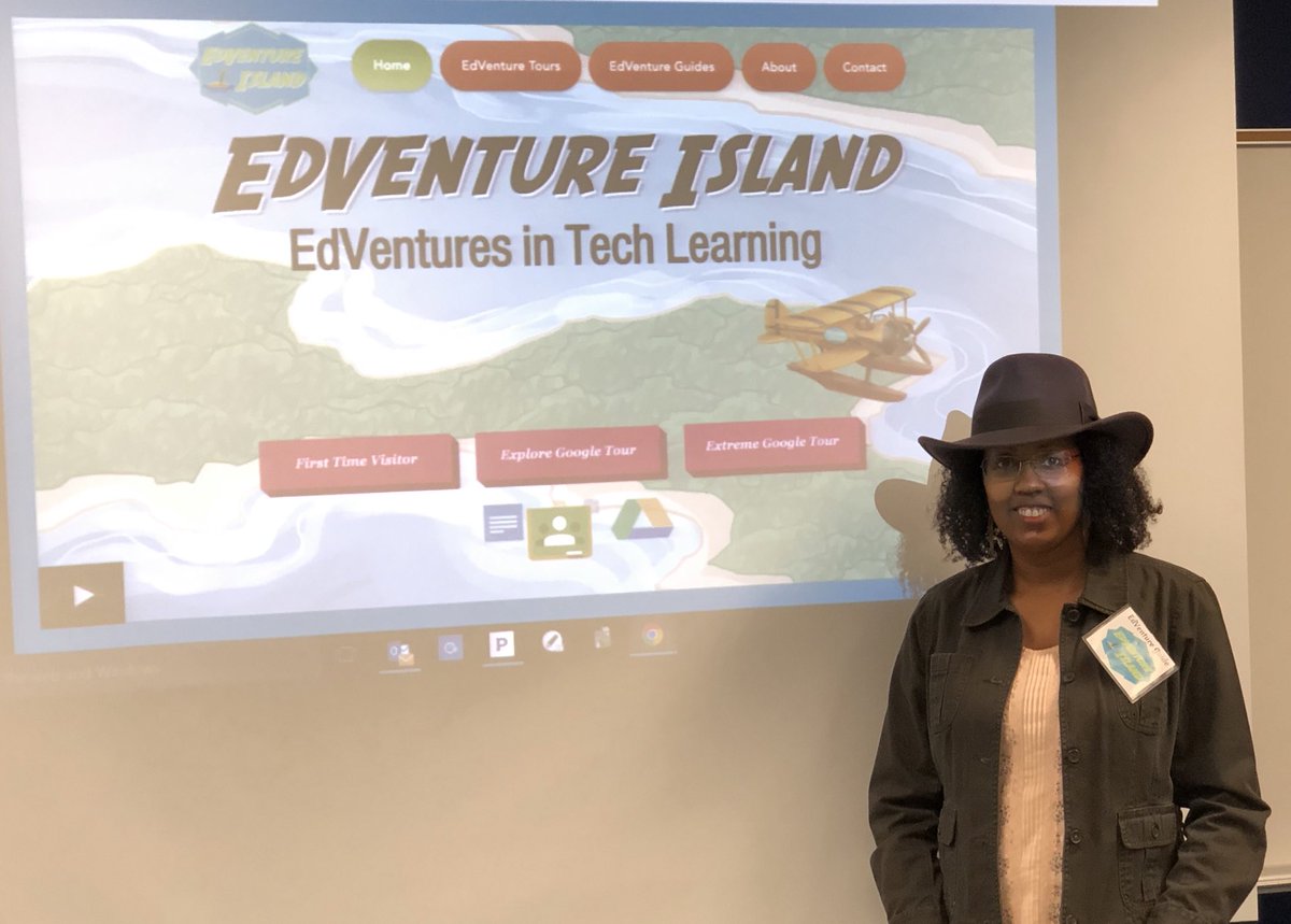 MikoWagstaff's tweet photo. Alright, it is @EdventureIsland time at @rwestjh So many Google Apps to explore!  I know staff is going to ❤️ this new version of Google Training. #BroncoGameStrong #WestTechUp #DLPCoaching #SWE17 https://t.co/HArYjRl9jF