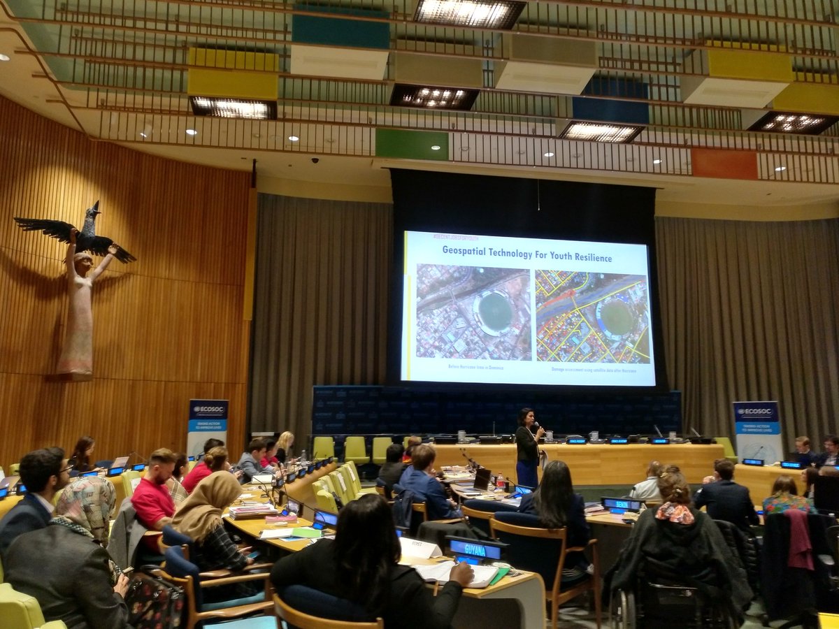 UNYANET's tweet photo. Exciting afternoon session! Lively workshop at ECOSOC Youth Forum e.g. Geospatial Technology for Youth Resilience! https://t.co/jk6diuHQHw