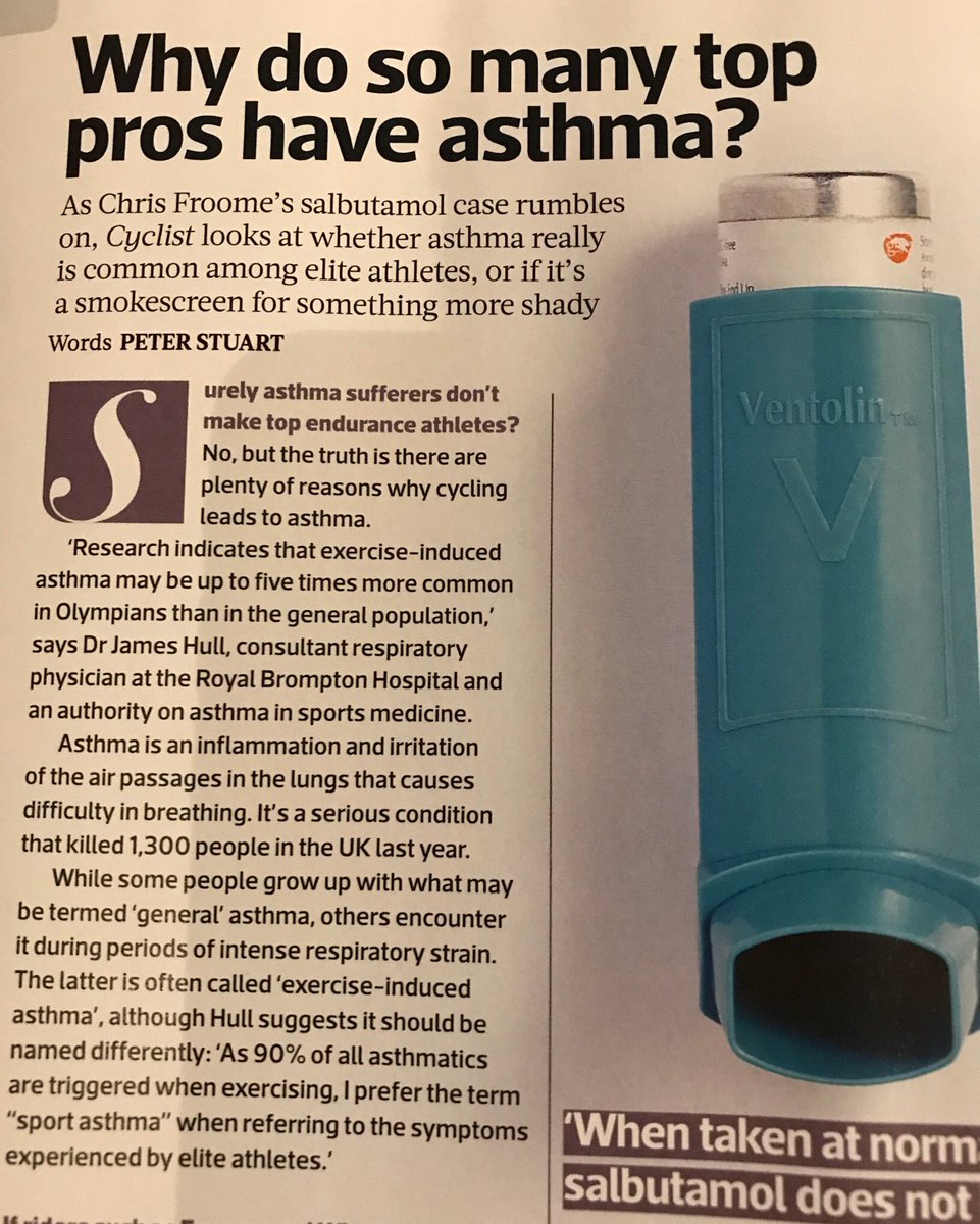 Breathe_to_win's tweet photo. Some thoughts on #Asthma in pro cyclists in @cyclist - based on https://t.co/6PJxtOmbCP. @PeterStuart3 @richardmoore73 https://t.co/qTq3my25TM