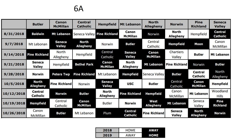 2018-2019 WPIAL Schedules released bit.ly/2E0nG3n